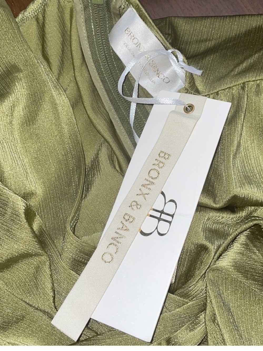 Bronx and Banco Maxi Dress in Olive Green Chain - Picture 9 of 11